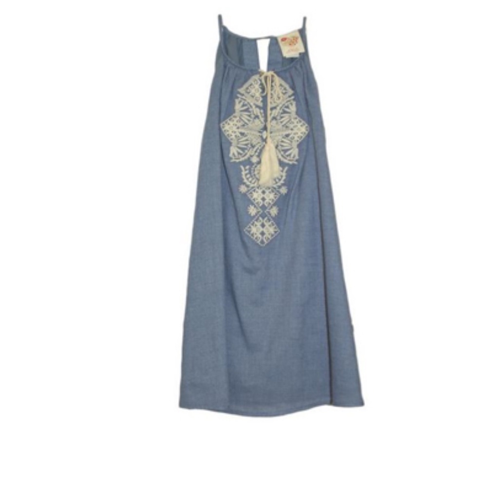 Kiddo by Katie Blue Embroidered Girls Dress Size Medium